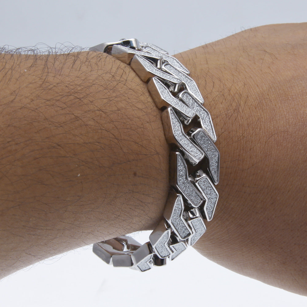 Sand Blast. Iced Cuban Bracelet ,  - Streetwear Jewellery - Slick Street