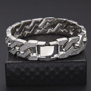 Sand Blast. Iced Cuban Bracelet ,  - Streetwear Jewellery - Slick Street