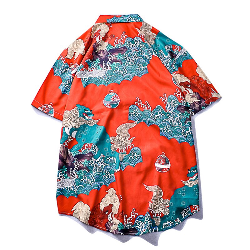 Chinese Dragon Red Shirt , - Streetwear Shirts - Slick Street