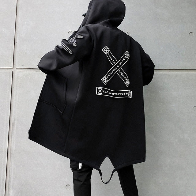 Techwear Long Jacket Black, XS - Streetwear Jackets - Slick Street