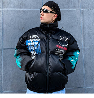xSmiley Jacket (Black/White) , - Streetwear Jackets - Slick Street