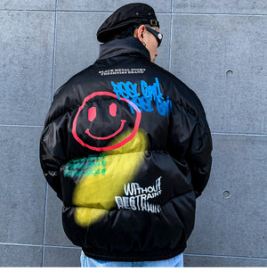 xSmiley Jacket (Black/White) , - Streetwear Jackets - Slick Street