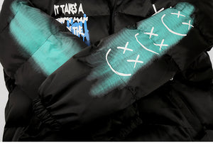 xSmiley Jacket (Black/White) , - Streetwear Jackets - Slick Street