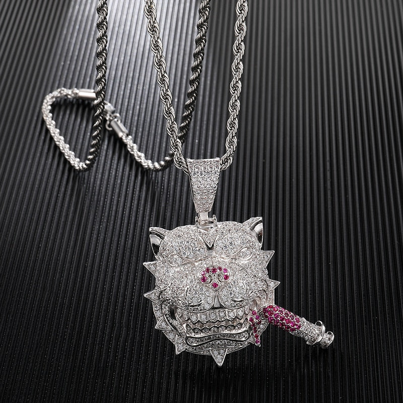 Ice Shark. Zircon CZ Dog Necklace ,  - Streetwear Jewellery - Slick Street