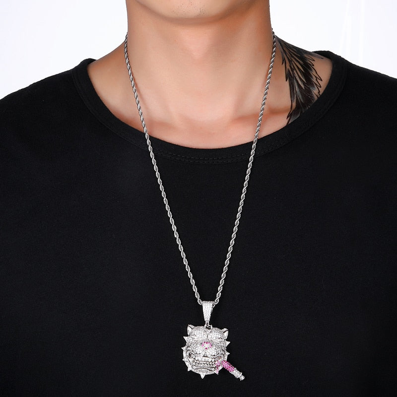 Ice Shark. Zircon CZ Dog Necklace ,  - Streetwear Jewellery - Slick Street