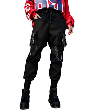 BlackStraps High Waist Cargo Pants XS, - Streetwear Cargo Pants - Slick Street