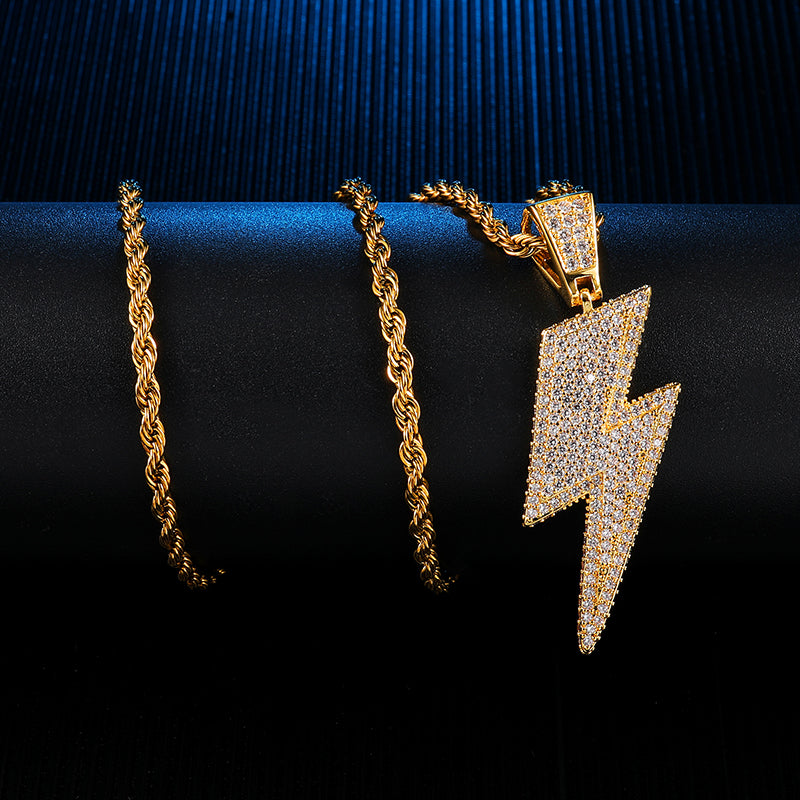 Ice Shark. Lightning Bolt Necklace ,  - Streetwear Jewellery - Slick Street