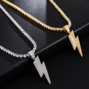Ice Shark. Lightning Bolt Necklace ,  - Streetwear Jewellery - Slick Street