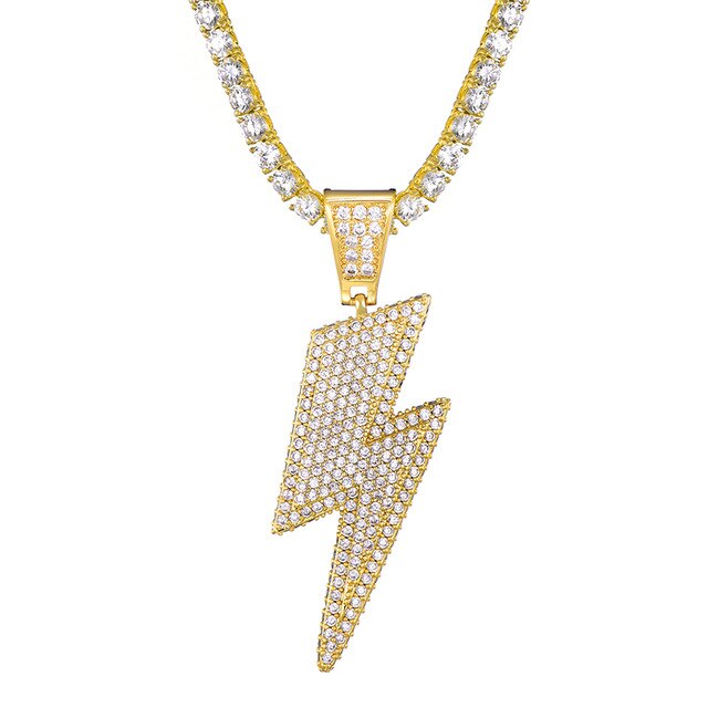 Ice Shark. Lightning Bolt Necklace ,  - Streetwear Jewellery - Slick Street