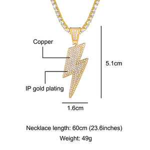 Ice Shark. Lightning Bolt Necklace ,  - Streetwear Jewellery - Slick Street