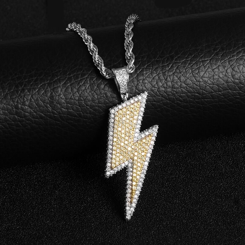 Ice Shark. Lightning Bolt Necklace ,  - Streetwear Jewellery - Slick Street