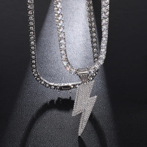 Ice Shark. Lightning Bolt Necklace ,  - Streetwear Jewellery - Slick Street