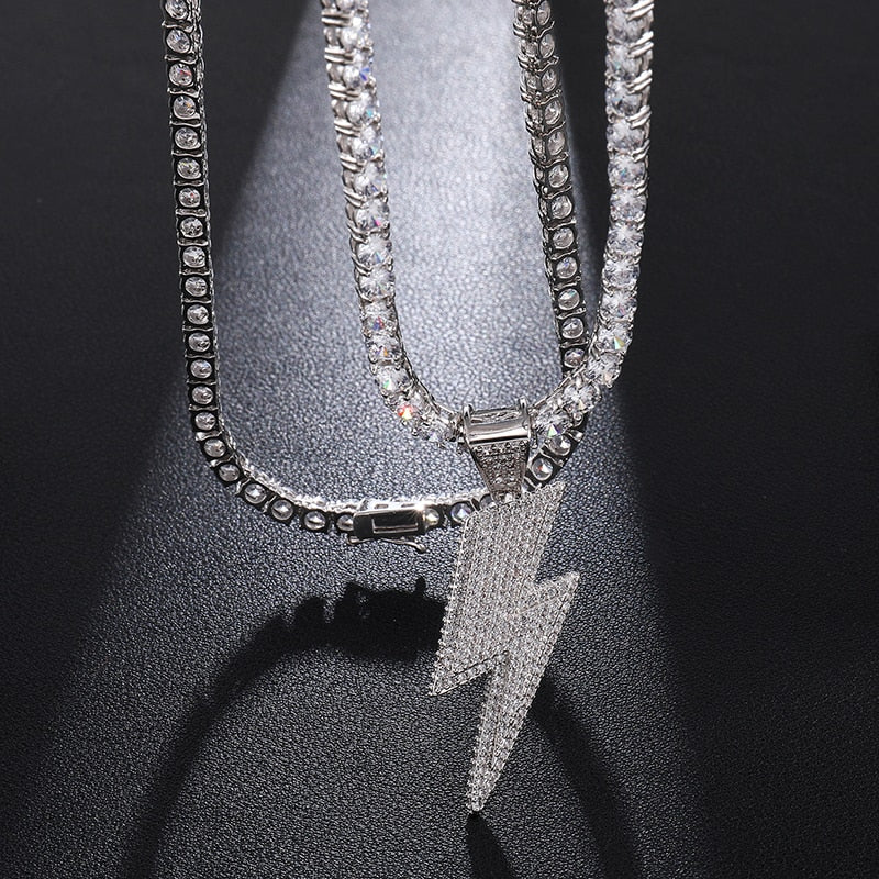 Ice Shark. Lightning Bolt Necklace ,  - Streetwear Jewellery - Slick Street