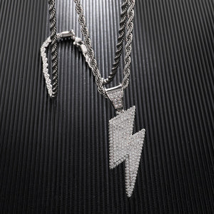 Ice Shark. Lightning Bolt Necklace ,  - Streetwear Jewellery - Slick Street