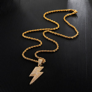 Ice Shark. Lightning Bolt Necklace ,  - Streetwear Jewellery - Slick Street