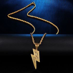 Ice Shark. Lightning Bolt Necklace ,  - Streetwear Jewellery - Slick Street