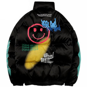 xSmiley Jacket (Black/White) , - Streetwear Jackets - Slick Street