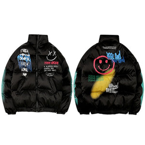 xSmiley Jacket (Black/White) , - Streetwear Jackets - Slick Street