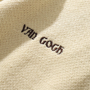 Retro Van Gogh Knitted Sweater ,  - Streetwear Sweatshirts - Slick Street