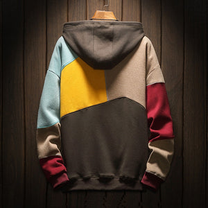 Contrast Patchwork Hoodie , - Streetwear Hoodie - Slick Street
