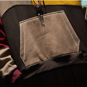 Contrast Patchwork Hoodie , - Streetwear Hoodie - Slick Street