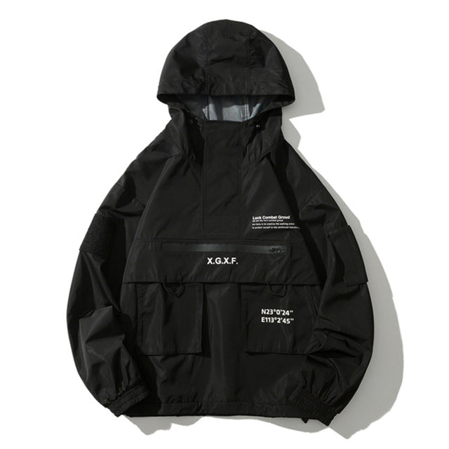 XG Nylon Pullover JKT ブラック Lサイズ ALPHAZ Just Hoods By AWDis JHA021 - Men's 80/20 Heavyweight Cross