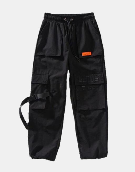 Genius Cargo Pants Black, XS - Streetwear Cargo Pants - Slick Street