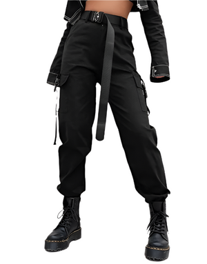 Obsidian High Waist Cargo Pants (3 Colours) , - Streetwear Cargo Pants - Slick Street