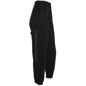 Obsidian High Waist Cargo Pants (3 Colours) Black, S - Streetwear Cargo Pants - Slick Street