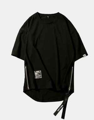 Basic Zip T-Shirt , - Streetwear T-Shirts - Slick Street