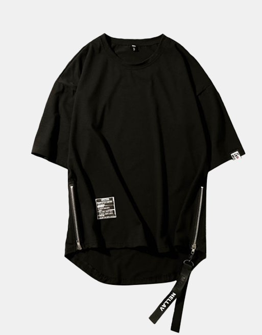 Basic Zip T-Shirt , - Streetwear T-Shirts - Slick Street