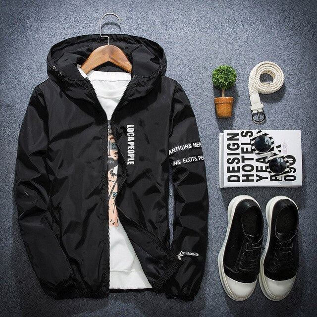 LocaPeople Windbreaker Jacket Black, XXS - Streetwear Jackets - Slick Street