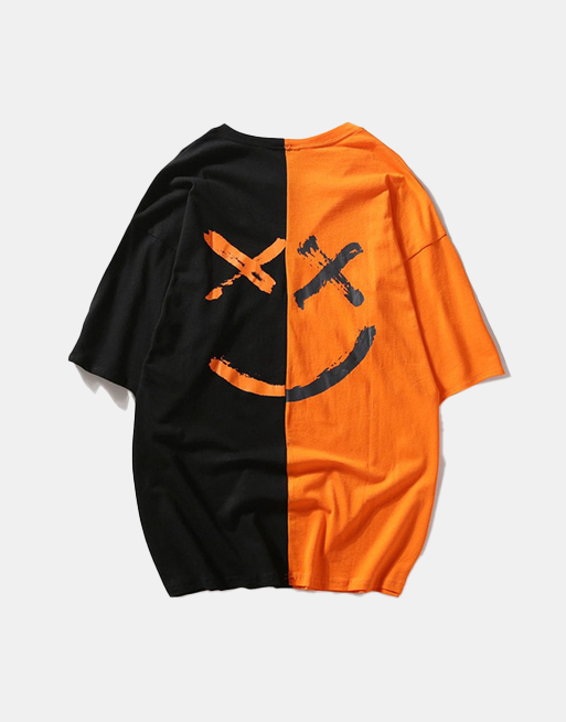 Faded T-Shirt Black Orange, XS - Streetwear T-Shirts - Slick Street