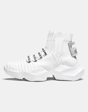 NICE High-Top Sneakers white, EU 39 - UK 6 - US 7 - Streetwear Footwear - Slick Street