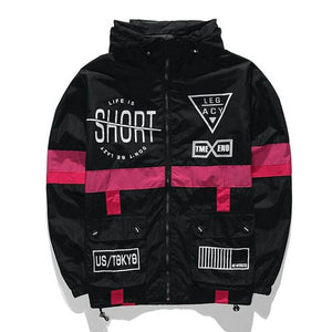 Life Is Short Windbreaker Jacket , - Streetwear Jackets - Slick Street