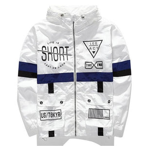 Life Is Short Windbreaker Jacket , - Streetwear Jackets - Slick Street