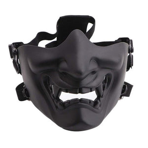 Kabuki Samurai Half Face Mask Black, - Streetwear Accessories - Slick Street