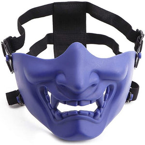 Kabuki Samurai Half Face Mask Purple, - Streetwear Accessories - Slick Street