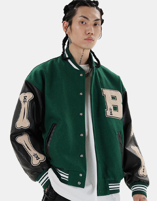 B Bone Bomber Jacket , - Streetwear Jackets - Slick Street