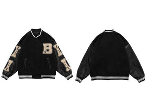 B Bone Bomber Jacket Black, XS - Streetwear Jackets - Slick Street