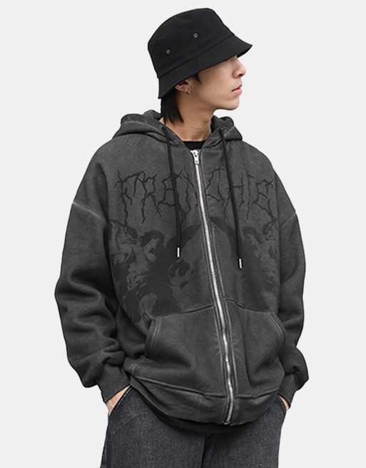 ZERO ZERO WEATHER Hoodie Grey, M - Streetwear Hoodie - Slick Street