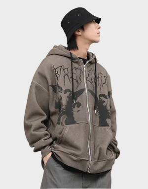 ZERO ZERO WEATHER Hoodie Brown, M - Streetwear Hoodie - Slick Street