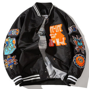 WOEF Varsity Jacket , - Streetwear Bomber Jacket - Slick Street
