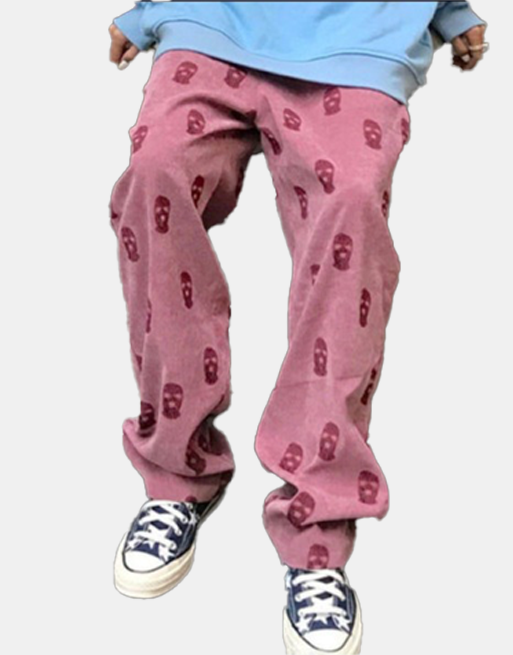 Ski Mask Corduroy pants Pink, XS - Streetwear Joggers - Slick Street