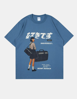 IDEVERRAY March T-Shirt Blue, XS - Streetwear T-Shirts - Slick Street