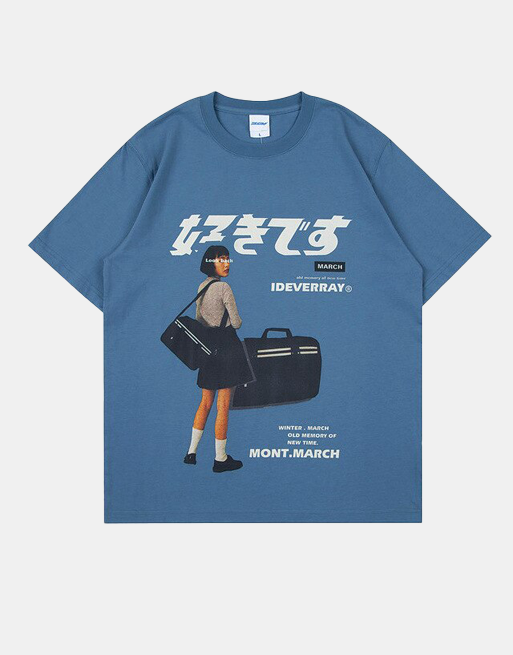 IDEVERRAY March T-Shirt Blue, XS - Streetwear T-Shirts - Slick Street