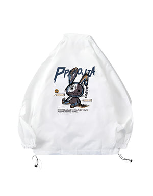 PPOJIA Windbreaker Jacket White, XS - Streetwear Jackets - Slick Street