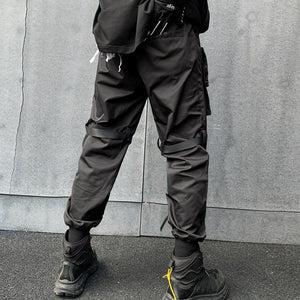 Black Utility Cargo Pants , - Streetwear Cargo Pants - Slick Street