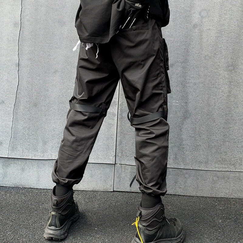 Black Utility Cargo Pants , - Streetwear Cargo Pants - Slick Street
