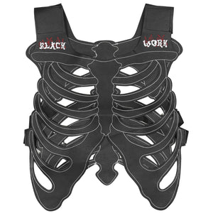 Black Work Skeleton Vest , - Streetwear Vest - Slick Street